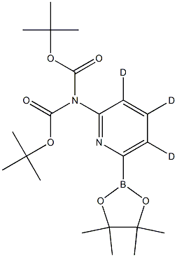 N,N-bis(boc)-6-(4,4,5,5-tetramethyl-1,3,2-dioxaborolan-2-yl)pyridine-2-amine-3,4,5-d3 Struktur