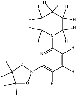 2-(piperidin-1-yl-d10)-6-(4,4,5,5-tetramethyl-1,3,2-dioxaborolan-2-yl)pyridine-3,4,5-d3 Struktur