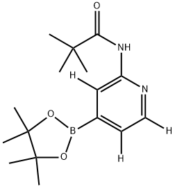 N-(4-(4,4,5,5-tetramethyl-1,3,2-dioxaborolan-2-yl)pyridin-2-yl-3,5,6-d3)pivalamide Struktur