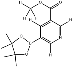 methyl-d3 5-(4,4,5,5-tetramethyl-1,3,2-dioxaborolan-2-yl)nicotinate-2,4,6-d3 Struktur