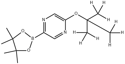 2-((2-(methyl-d3)propan-2-yl-1,1,1,3,3,3-d6)oxy)-5-(4,4,5,5-tetramethyl-1,3,2-dioxaborolan-2-yl)pyrazine Struktur