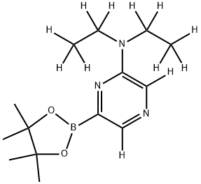 N,N-bis(ethyl-d5)-6-(4,4,5,5-tetramethyl-1,3,2-dioxaborolan-2-yl)pyrazin-2-amine-3,5-d2 Struktur