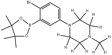 1-(4-bromo-3-(4,4,5,5-tetramethyl-1,3,2-dioxaborolan-2-yl)phenyl)-4-(methyl-d3)piperazine-2,2,3,3,5,5,6,6-d8 Struktur