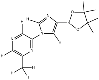 2-(methyl-d3)-6-(4-(4,4,5,5-tetramethyl-1,3,2-dioxaborolan-2-yl)-1H-imidazol-1-yl-2,5-d2)pyrazine-3,5-d2 Struktur