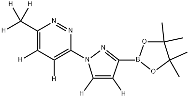 3-(methyl-d3)-6-(3-(4,4,5,5-tetramethyl-1,3,2-dioxaborolan-2-yl)-1H-pyrazol-1-yl-4,5-d2)pyridazine-4,5-d2 Struktur