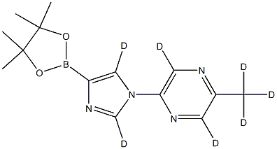 2-(methyl-d3)-5-(4-(4,4,5,5-tetramethyl-1,3,2-dioxaborolan-2-yl)-1H-imidazol-1-yl-2,5-d2)pyrazine-3,6-d2 Struktur