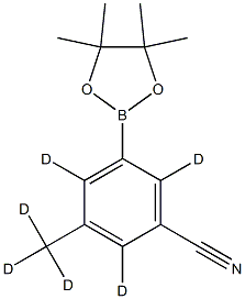 3-(methyl-d3)-5-(4,4,5,5-tetramethyl-1,3,2-dioxaborolan-2-yl)benzonitrile-2,4,6-d3 Struktur