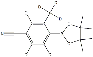 3-(methyl-d3)-4-(4,4,5,5-tetramethyl-1,3,2-dioxaborolan-2-yl)benzonitrile-2,5,6-d3 Struktur