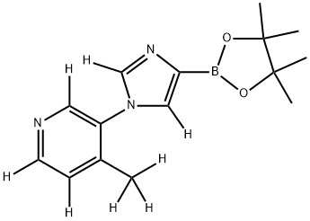 4-(methyl-d3)-3-(4-(4,4,5,5-tetramethyl-1,3,2-dioxaborolan-2-yl)-1H-imidazol-1-yl-2,5-d2)pyridine-2,5,6-d3 Struktur