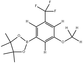 2-(3-(methoxy-d3)-5-(trifluoromethyl)phenyl-2,4,6-d3)-4,4,5,5-tetramethyl-1,3,2-dioxaborolane Struktur