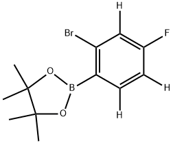 2-(2-bromo-4-fluorophenyl-3,5,6-d3)-4,4,5,5-tetramethyl-1,3,2-dioxaborolane Struktur