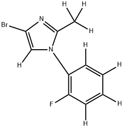 4-bromo-1-(2-fluorophenyl-3,4,5,6-d4)-2-(methyl-d3)-1H-imidazole-5-d Struktur