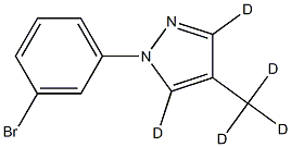 1-(3-bromophenyl)-4-(methyl-d3)-1H-pyrazole-3,5-d2 Struktur