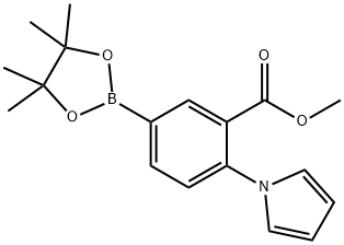 methyl 2-(1H-pyrrol-1-yl)-5-(4,4,5,5-tetramethyl-1,3,2-dioxaborolan-2-yl)benzoate Struktur