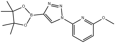 2-methoxy-6-(4-(4,4,5,5-tetramethyl-1,3,2-dioxaborolan-2-yl)-1H-1,2,3-triazol-1-yl)pyridine Struktur