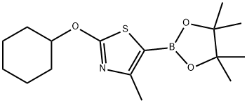 2-(cyclohexyloxy)-4-methyl-5-(4,4,5,5-tetramethyl-1,3,2-dioxaborolan-2-yl)thiazole Struktur