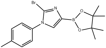 2-bromo-4-(4,4,5,5-tetramethyl-1,3,2-dioxaborolan-2-yl)-1-(p-tolyl)-1H-imidazole Struktur