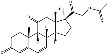 Pregna-4,6-diene-3,11,20-trione, 21-(acetyloxy)-17-hydroxy- (9CI) Struktur