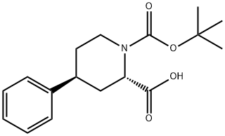 1,2-Piperidinedicarboxylic acid, 4-phenyl-, 1-(1,1-dimethylethyl) ester, (2S,4S)- Struktur