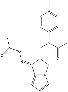 N-({1-[(acetyloxy)imino]-2,3-dihydro-1H-pyrrolizin-2-yl}methyl)-N-(4-methylphenyl)acetamide Struktur