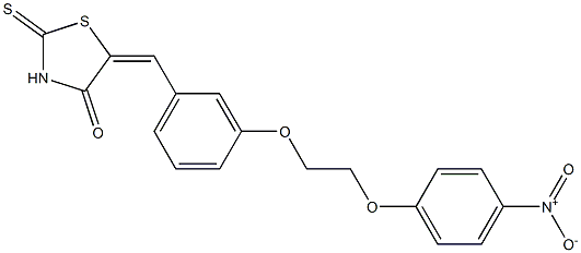 5-[3-(2-{4-nitrophenoxy}ethoxy)benzylidene]-2-thioxo-1,3-thiazolidin-4-one Struktur