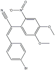 3-(4-bromophenyl)-2-{2-nitro-4,5-dimethoxyphenyl}acrylonitrile Struktur