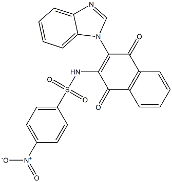 N-[3-(benzimidazol-1-yl)-1,4-dioxonaphthalen-2-yl]-4-nitrobenzenesulfonamide Struktur