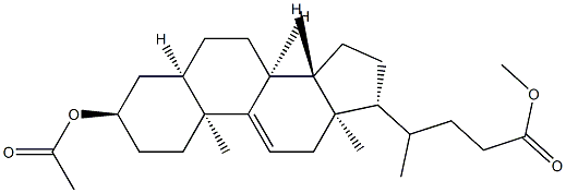 (R)-methyl 4-((3R,5R,8S,10S,13R,14S,17R)-3-acetoxy-10,13-dimethyl-2,3,4,5,6,7,8,10,12,13,14,15,16,17-tetradecahydro-1H-cyclopenta[a]phenanthren-17-yl)pentanoate Struktur