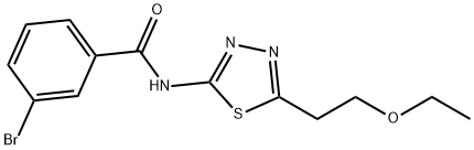 3-bromo-N-[5-(2-ethoxyethyl)-1,3,4-thiadiazol-2-yl]benzamide Struktur