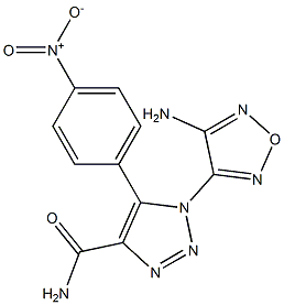 1-(4-amino-1,2,5-oxadiazol-3-yl)-5-{4-nitrophenyl}-1H-1,2,3-triazole-4-carboxamide Struktur