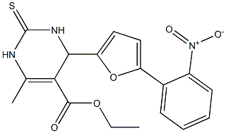 ethyl 4-(5-{2-nitrophenyl}-2-furyl)-6-methyl-2-thioxo-1,2,3,4-tetrahydro-5-pyrimidinecarboxylate Struktur