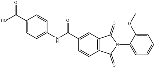 4-({[2-(2-methoxyphenyl)-1,3-dioxo-2,3-dihydro-1H-isoindol-5-yl]carbonyl}amino)benzoic acid Struktur