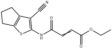 ethyl 4-[(3-cyano-5,6-dihydro-4H-cyclopenta[b]thien-2-yl)amino]-4-oxo-2-butenoate Struktur