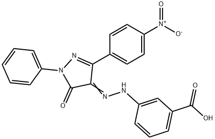 3-{2-[3-(4-nitrophenyl)-5-oxo-1-phenyl-1,5-dihydro-4H-pyrazol-4-ylidene]hydrazino}benzoic acid Struktur