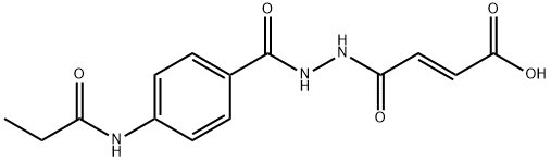 (E)-4-oxo-4-{2-[4-(propionylamino)benzoyl]hydrazino}-2-butenoic acid Struktur