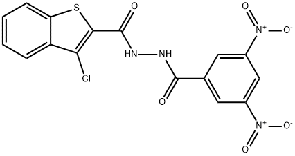 3-chloro-N'-(3,5-dinitrobenzoyl)-1-benzothiophene-2-carbohydrazide Struktur