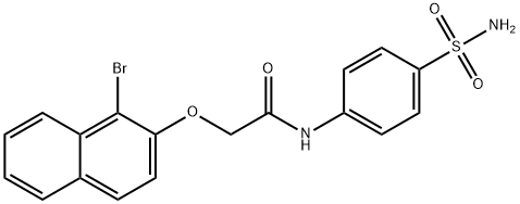 N-[4-(aminosulfonyl)phenyl]-2-[(1-bromo-2-naphthyl)oxy]acetamide Struktur