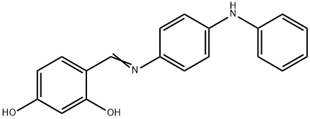 4-{[(4-anilinophenyl)imino]methyl}-1,3-benzenediol Struktur