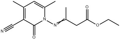 ethyl 3-{[3-cyano-4,6-dimethyl-2-oxo-1(2H)-pyridinyl]imino}butanoate Struktur