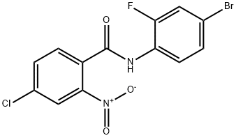 N-(4-bromo-2-fluorophenyl)-4-chloro-2-nitrobenzamide Struktur