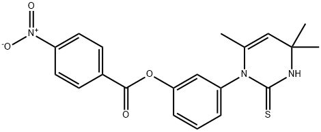 3-(4,4,6-trimethyl-2-thioxo-3,4-dihydro-1(2H)-pyrimidinyl)phenyl 4-nitrobenzoate Struktur