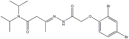 3-{[(2,4-dibromophenoxy)acetyl]hydrazono}-N,N-diisopropylbutanamide Struktur