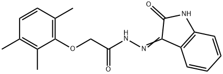 N'-(2-oxo-1,2-dihydro-3H-indol-3-ylidene)-2-(2,3,6-trimethylphenoxy)acetohydrazide Struktur