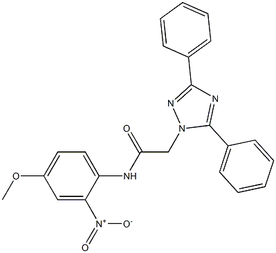 2-(3,5-diphenyl-1H-1,2,4-triazol-1-yl)-N-[2-nitro-4-(methyloxy)phenyl]acetamide Struktur