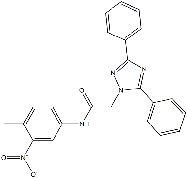 2-(3,5-diphenyl-1H-1,2,4-triazol-1-yl)-N-{3-nitro-4-methylphenyl}acetamide Struktur