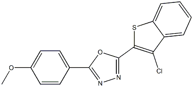 2-(3-chloro-1-benzothien-2-yl)-5-(4-methoxyphenyl)-1,3,4-oxadiazole Struktur