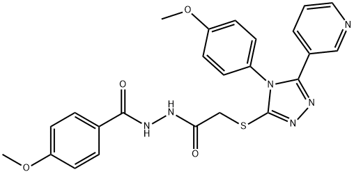 N'-(4-methoxybenzoyl)-2-{[4-(4-methoxyphenyl)-5-(3-pyridinyl)-4H-1,2,4-triazol-3-yl]sulfanyl}acetohydrazide Struktur