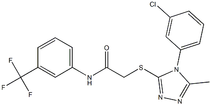 2-{[4-(3-chlorophenyl)-5-methyl-4H-1,2,4-triazol-3-yl]sulfanyl}-N-[3-(trifluoromethyl)phenyl]acetamide Struktur