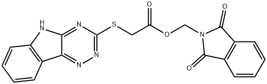 (1,3-dioxo-1,3-dihydro-2H-isoindol-2-yl)methyl (5H-[1,2,4]triazino[5,6-b]indol-3-ylsulfanyl)acetate Struktur