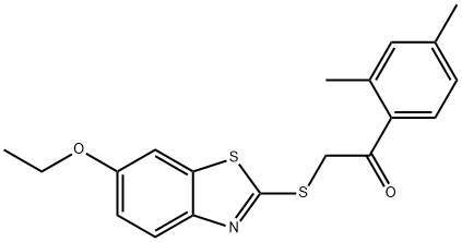 1-(2,4-dimethylphenyl)-2-[(6-ethoxy-1,3-benzothiazol-2-yl)sulfanyl]ethanone Struktur